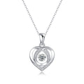Moissanite Pendant Necklace | Dancing Heart | Sterling Silver