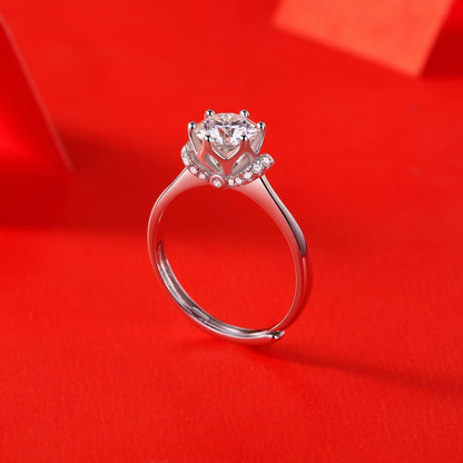 Elegant Moissanite Engagement Ring - Brilliant Cut Diamond in S925 Sterling Silver