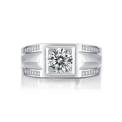 Elegant Moissanite Men’s Ring - Uniqueness Collection in S925 Sterling Silver