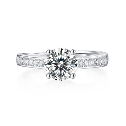 Sophisticated Moissanite Ring - Lab-Grown Diamond in a Polished Silver Band