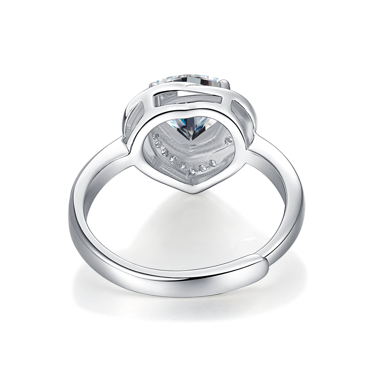 Moissanite lab-grown Diamond Engagement Ring for women - 18K White Gold Plated S925 Sterling Silver - Exclusive - 6