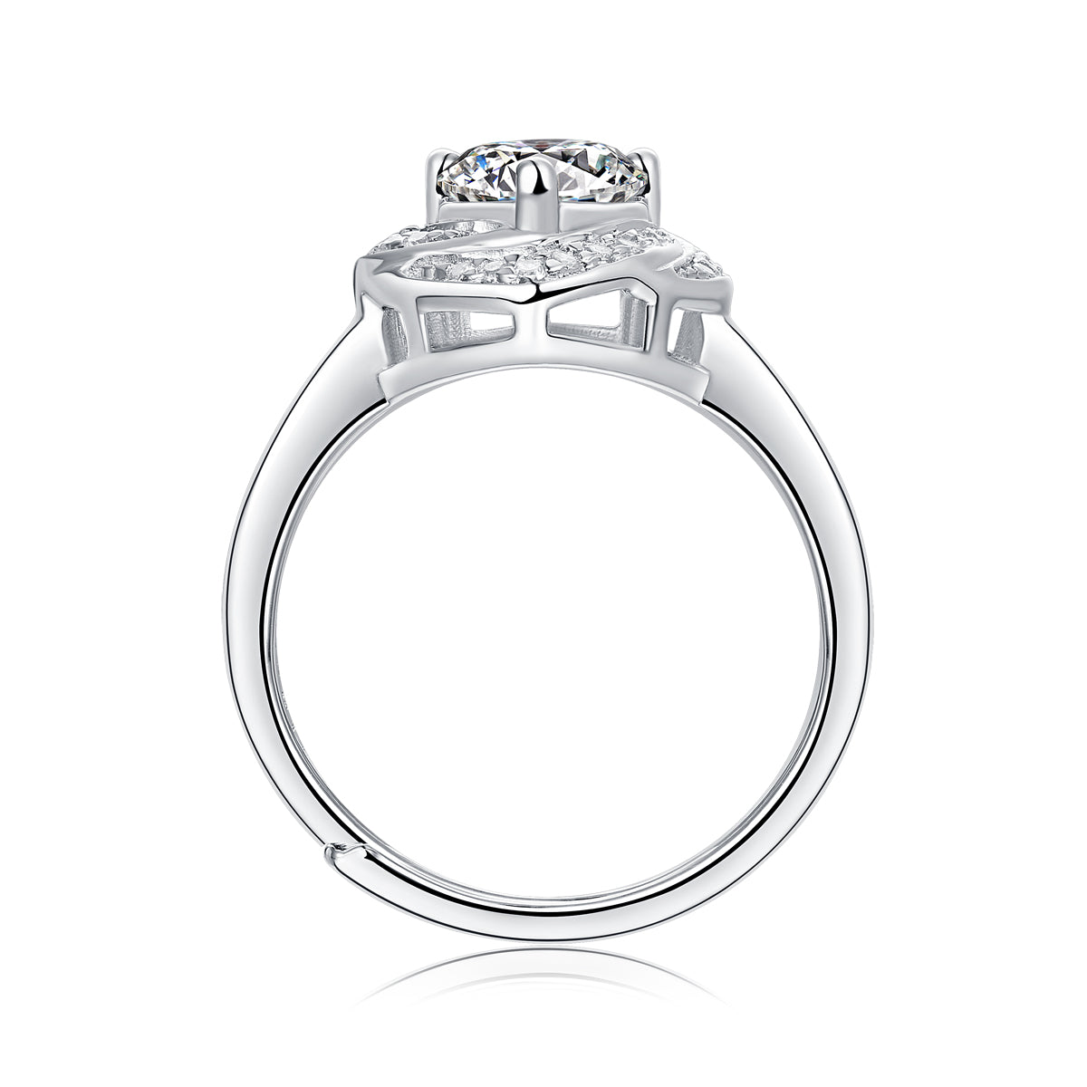 Moissanite lab-grown Diamond Engagement Ring for women - 18K White Gold Plated S925 Sterling Silver - Exclusive - 7