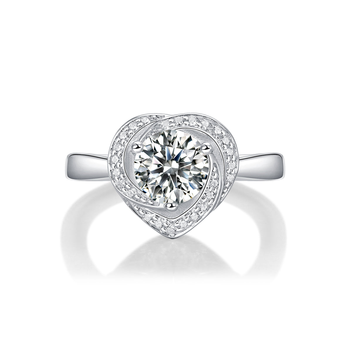 Moissanite lab-grown Diamond Engagement Ring for women - 18K White Gold Plated S925 Sterling Silver - Exclusive - 5