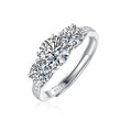 Anillo de compromiso de moissanita para mujer | Plata de ley 925 con baño de oro de 18 quilates | Trio Design