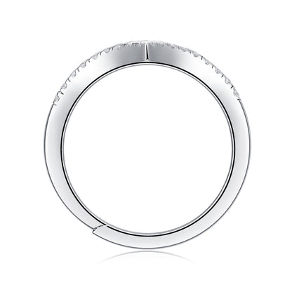 Timeless Moissanite Diamond Ring - Classic Design in Polished Silver