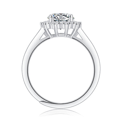 Sterling Silver Romantic Snowflake Moissanite Ring – Women’s Jewelry, White Gold Plated