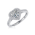 Moissanite Engagement Ring | Heartfelt | Sterling Silver