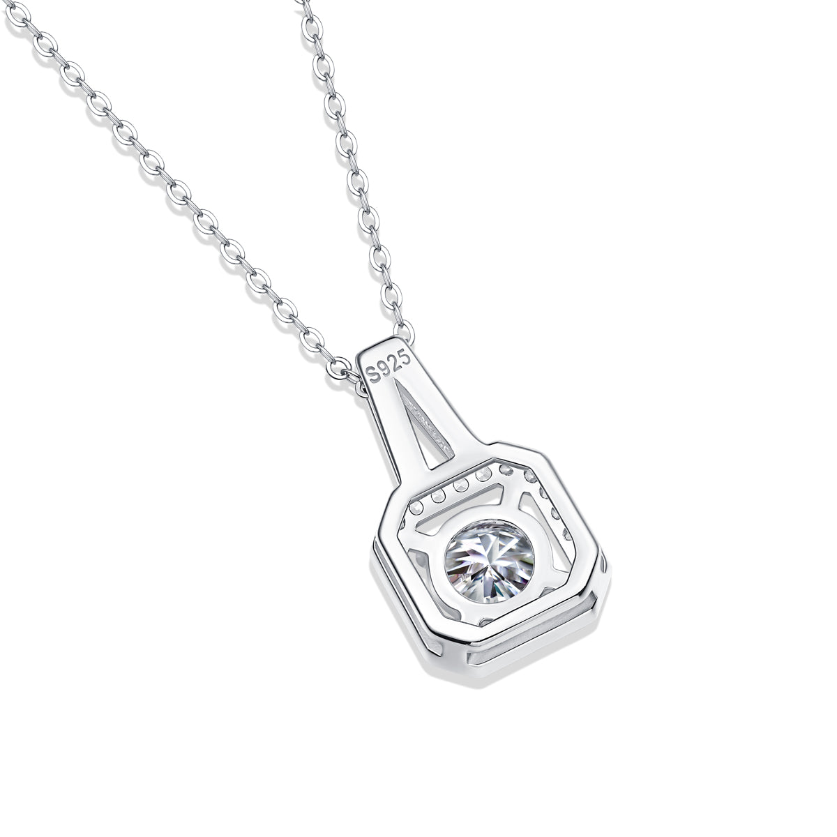 Moissanite lab-grown Diamond Necklace for women - 18K White Gold Plated S925 Sterling Silver - Obsession - 5