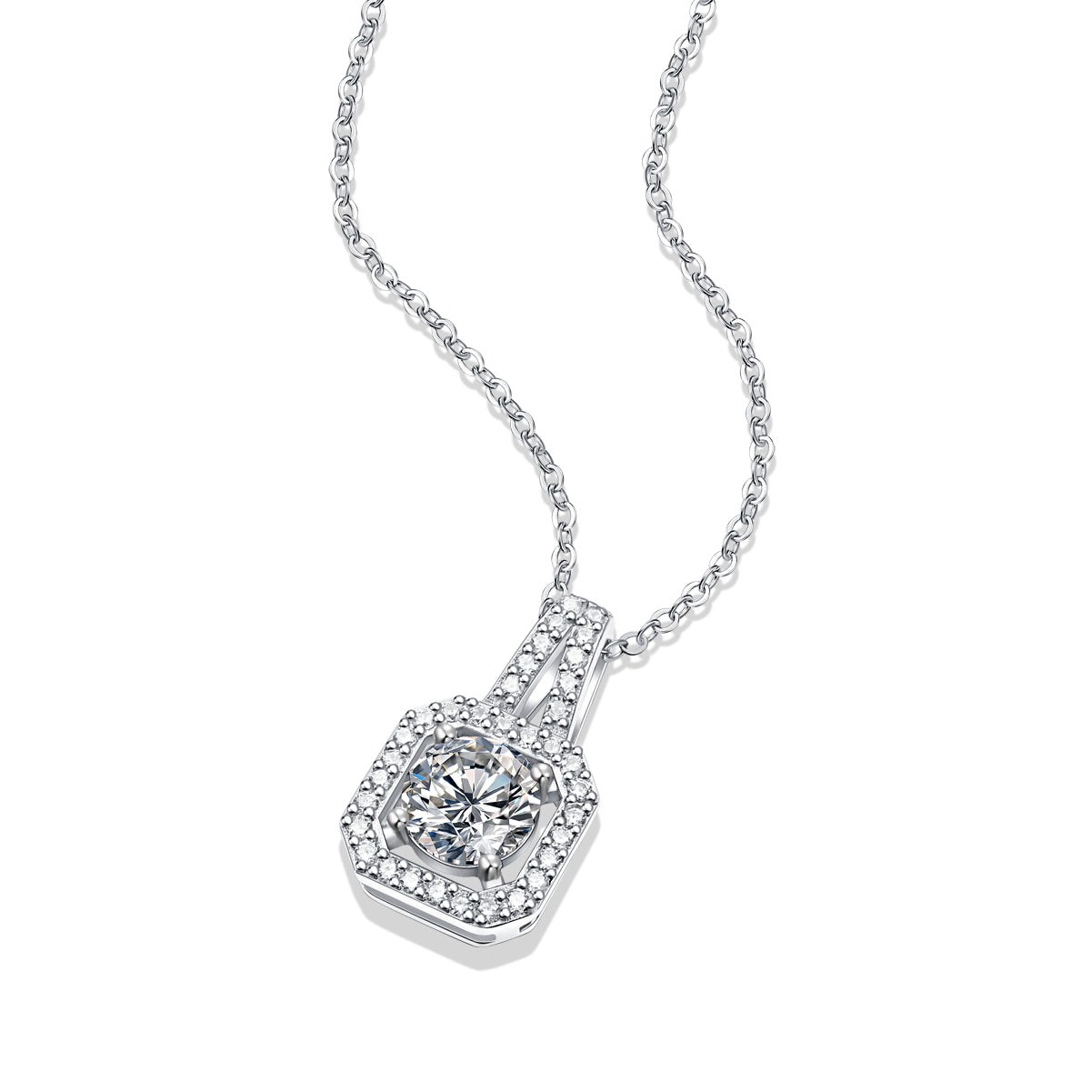 Moissanite lab-grown Diamond Necklace for women - 18K White Gold Plated S925 Sterling Silver - Obsession - 6