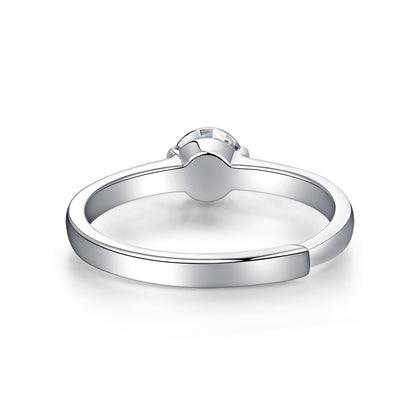 Lab-Grown Moissanite Diamond Ring – 18K White Gold Plated, Timeless Pure Mind Collection