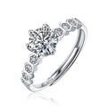 Moissanite Engagement Ring | Nine Stars | Sterling Silver