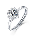 Moissanite Engagement Ring | Starburst | Sterling Silver