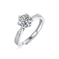 Moissanite Engagement Ring | Crown Love | Sterling Silver
