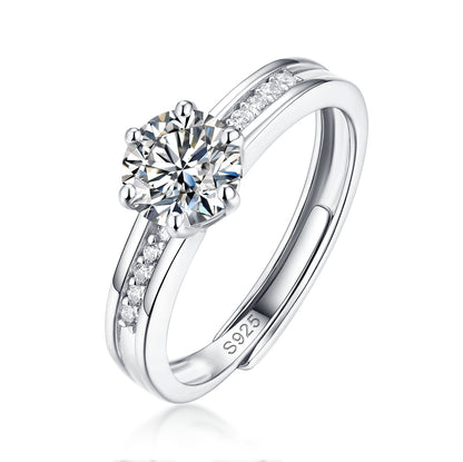 Olivia Star Jewelry Moissanite lab grown Diamond Engagement Ring for women 18k White Gold Plated S925 Sterling Silver -91