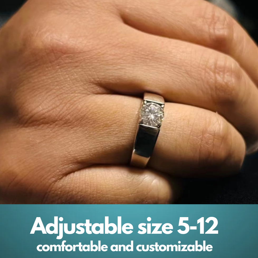 Moissanite Ring for men Dominance