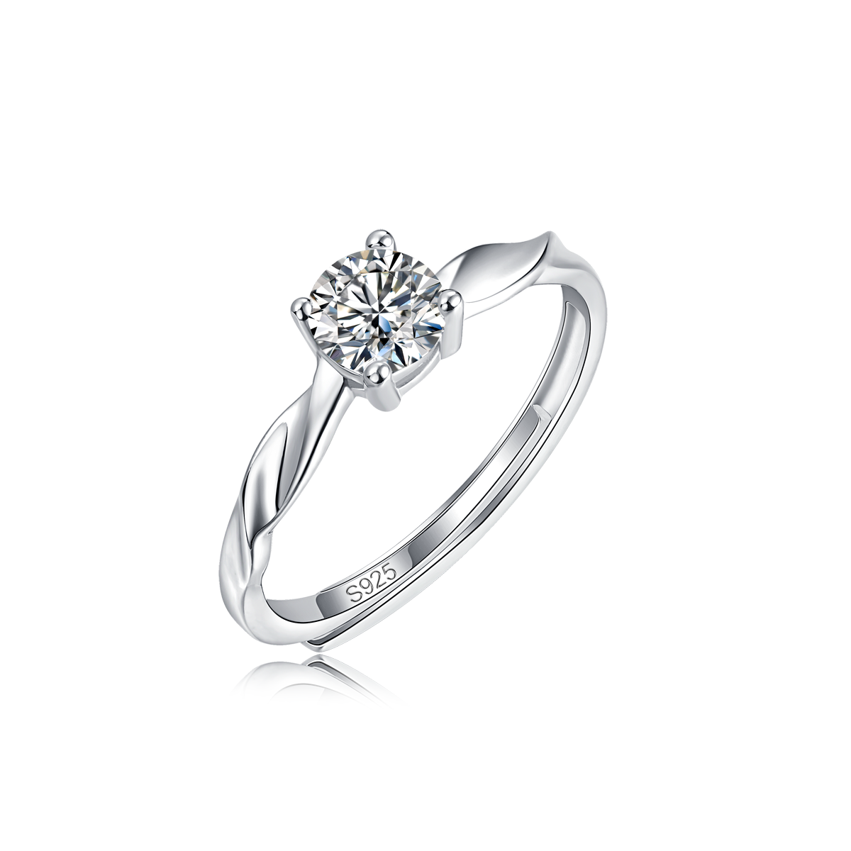 Olivia Star Jewelry Moissanite lab grown Diamond Ring for women 18k White Gold Plated S925 Sterling Silver - Joyfulness 1