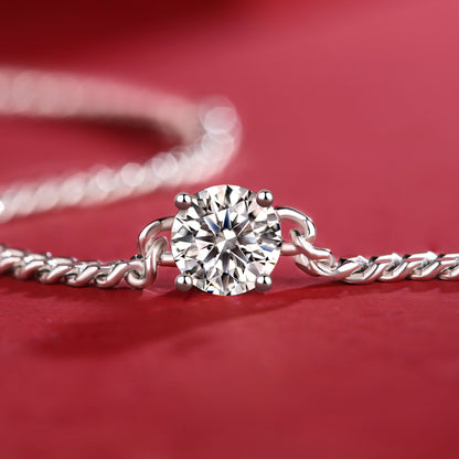 Women’s Moissanite Diamond Bracelet – Sterling Silver, White Gold Plated, Dream-Inspired Design