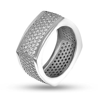 Cubic Zirconia Ring | Hexa Pavé | Sterling Silver