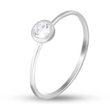925 Silver Ring with Clear Cubic Zirconia Stone 1279R