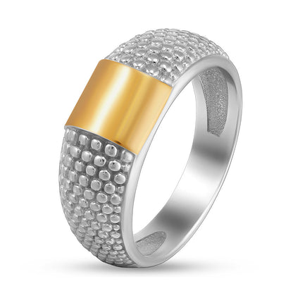 14K Gold Bonded Ring | Caviar Dome | Sterling Silver