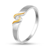 Minimalist Two Tone Ring 925 Silver & Gold 2006R