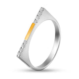 Refined Sterling Silver Ring with Gold Detail 2010R