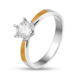 Elegant Silver & Gold CZ Ring for Women 2017R