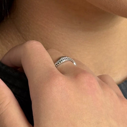 Cubic Zirconia Ring Twilight Twist, sterling silver, worn on hand