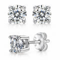 Aretes de Botón de Moissanita | Pure Love | Plata 925