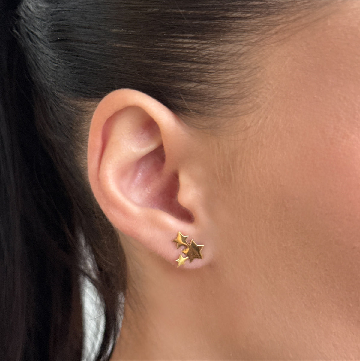 Golden Star Trio worn on model