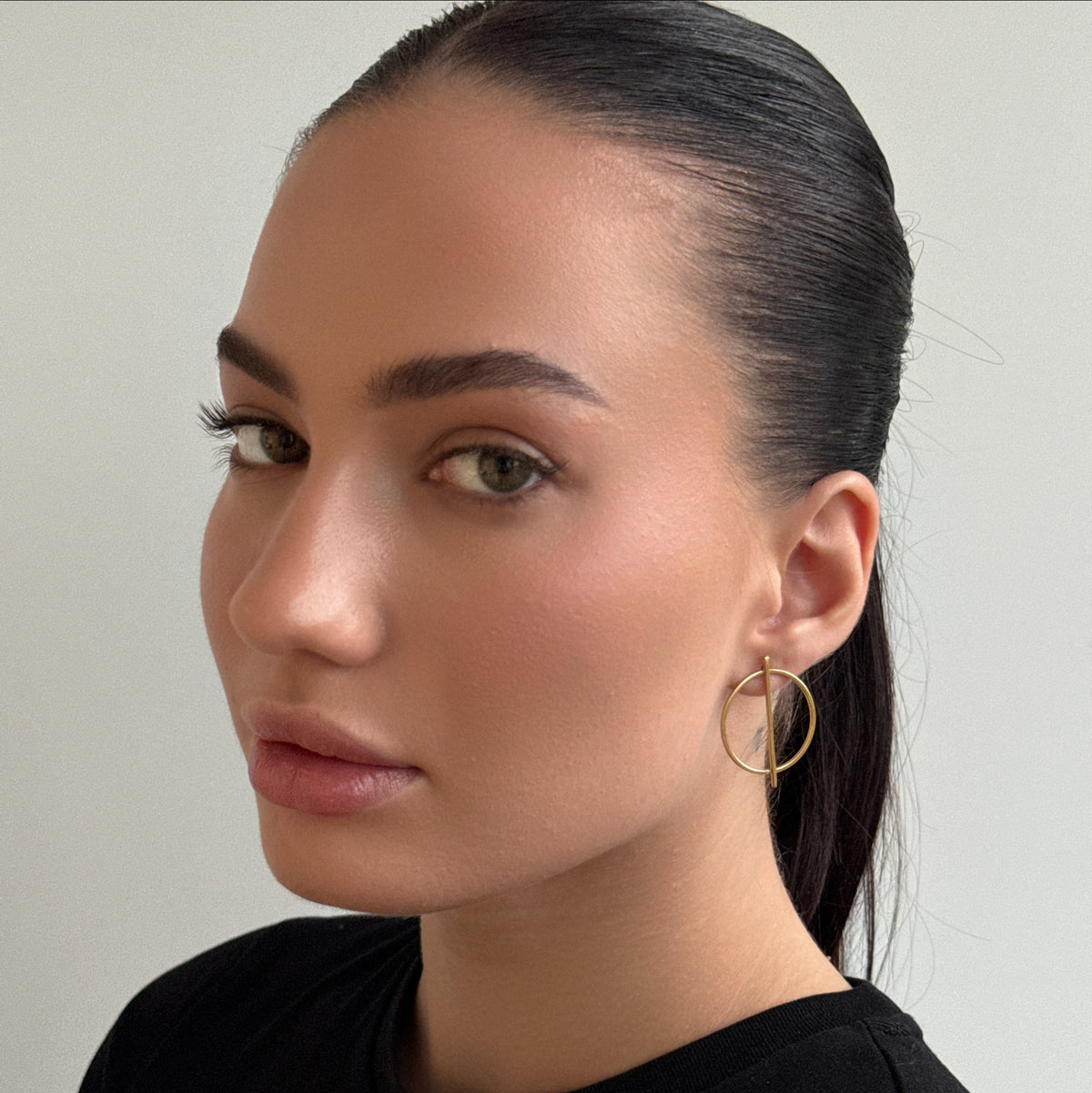Golden Circle & Bar worn on model
