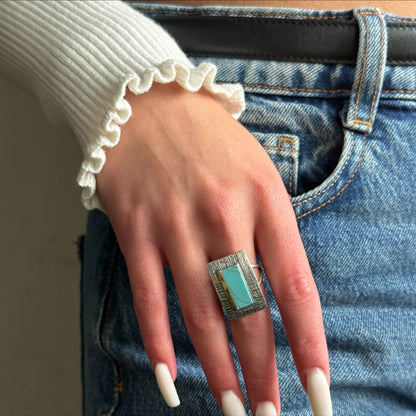 Turquoise Frame worn on model