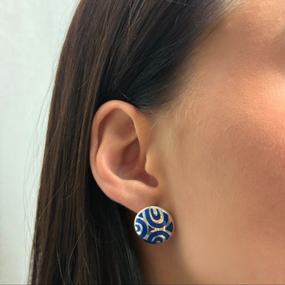 Red Swirl Dome worn on model