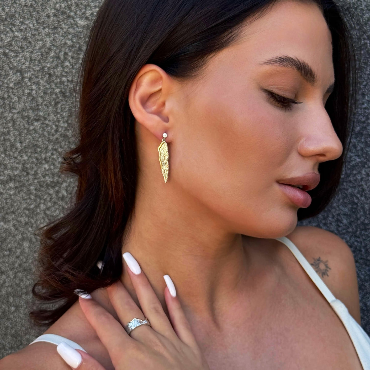 Icicle Drop worn on model