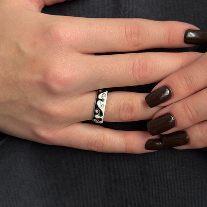 Wave Enamel Dots worn on model