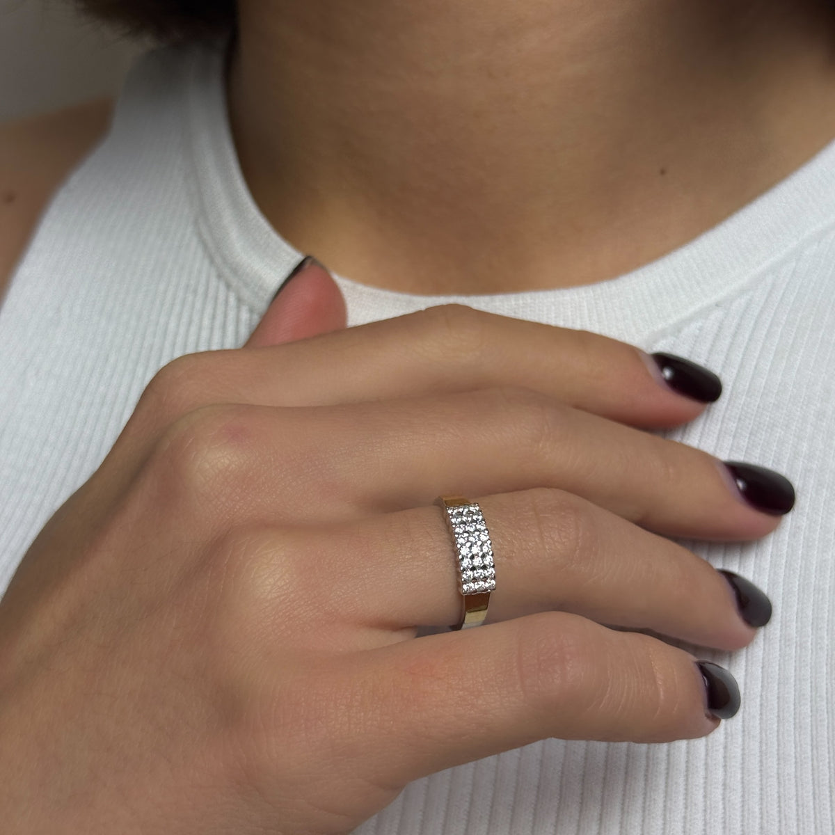 Pavé Cluster worn on model