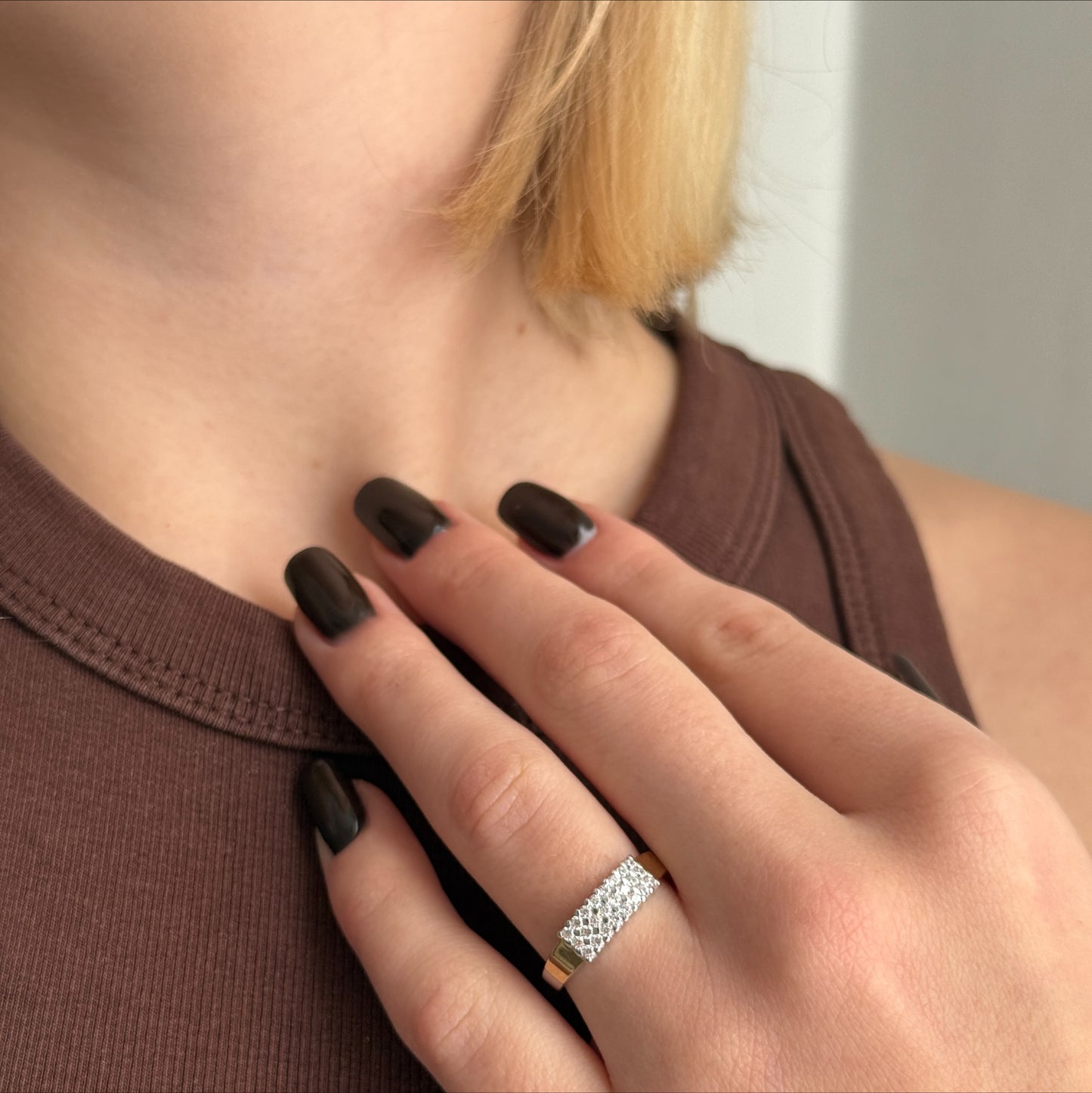 Pavé Cluster worn on model