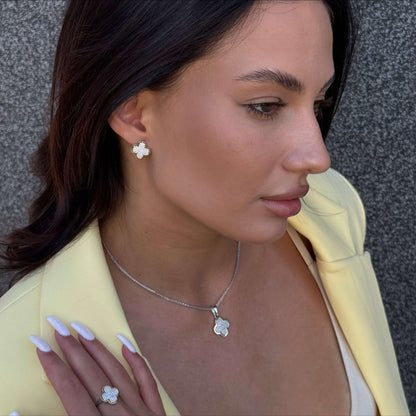 Pavé Clover worn on model
