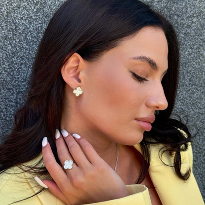 Pavé Clover worn on model