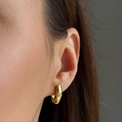Golden Whisper Hearts worn on model