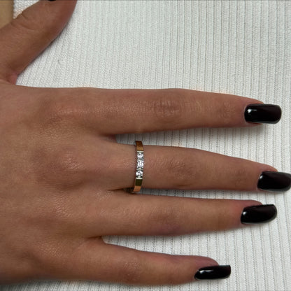 Three-Stone Band worn on model