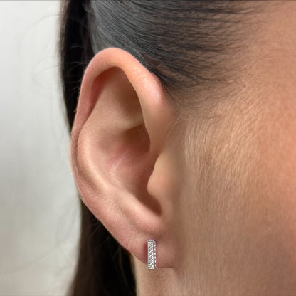 Pavé Bar Studs worn on model