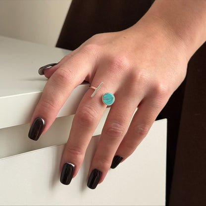Starry Bar Open Ring worn on model