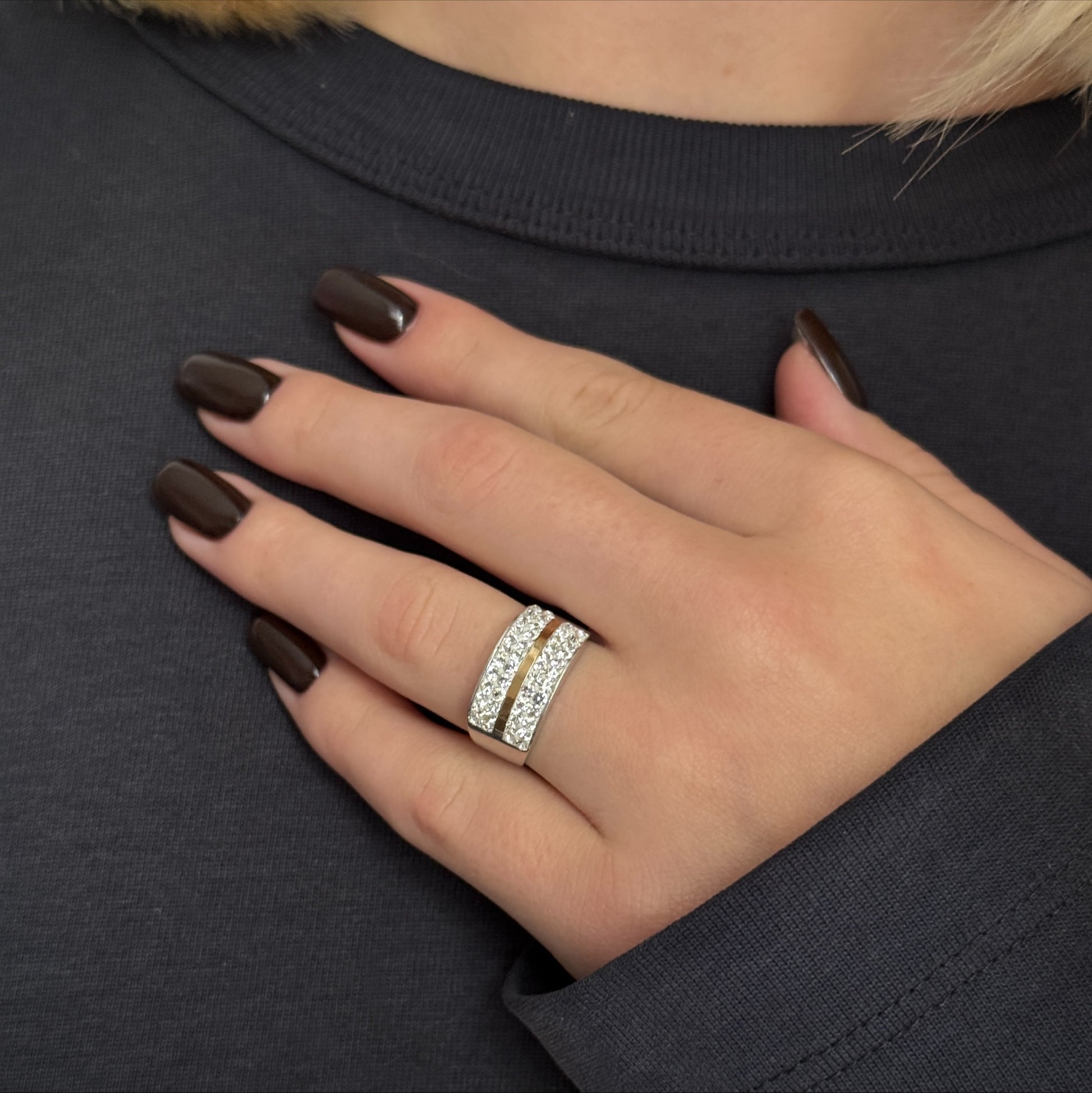 Crystal Stripe Band worn on model
