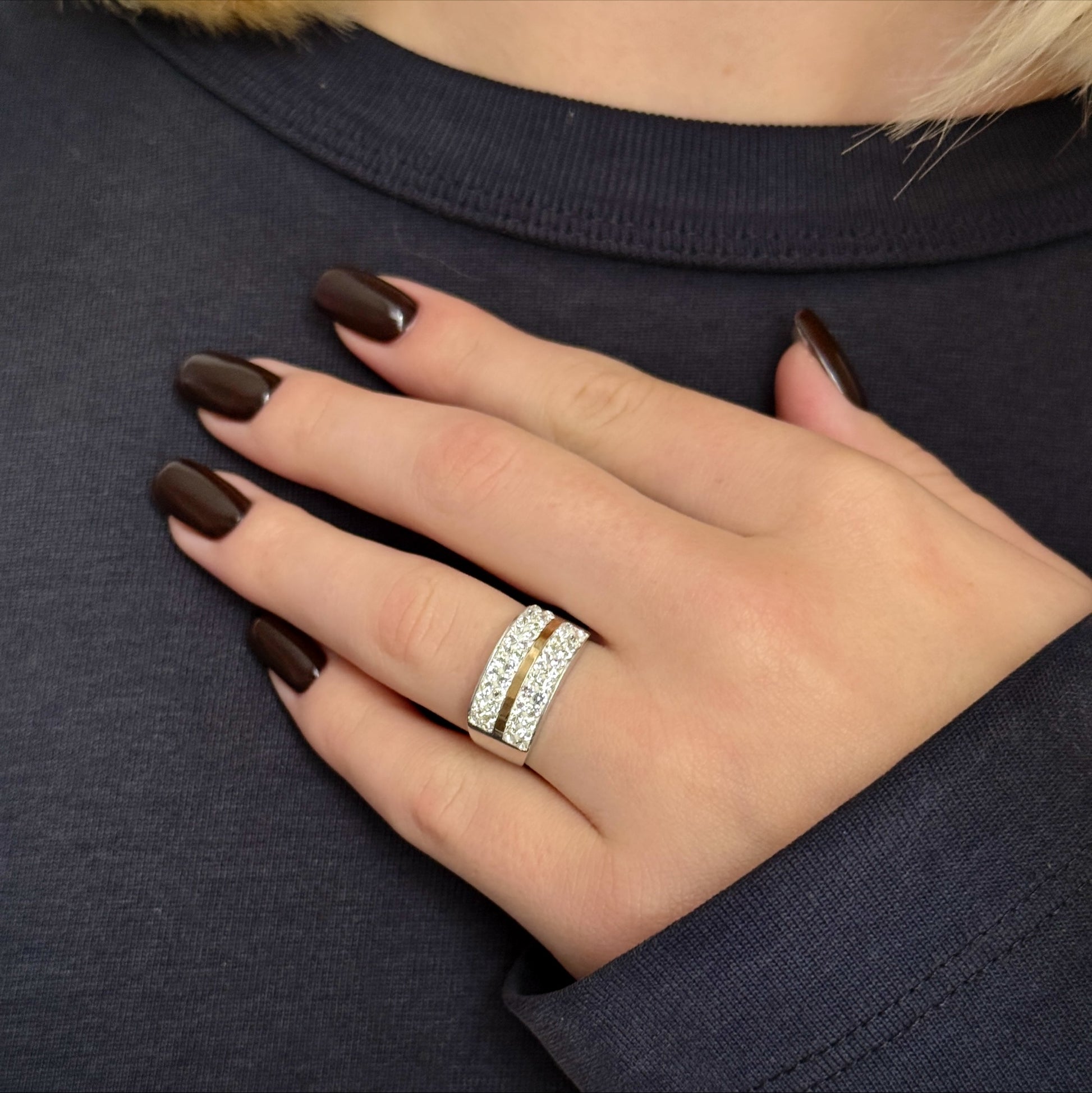 Crystal Stripe Band worn on model