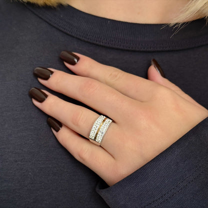 Crystal Stripe Band worn on model