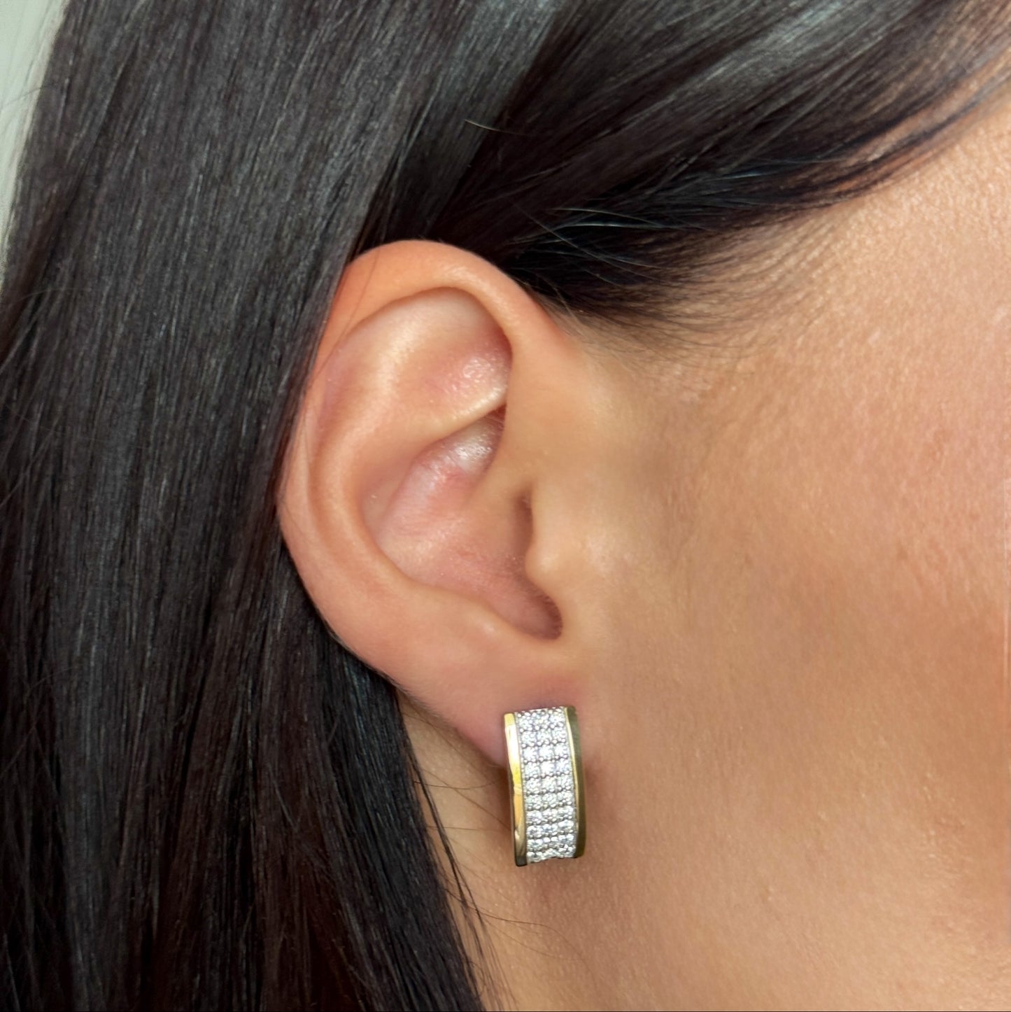 White Panel Band worn on model