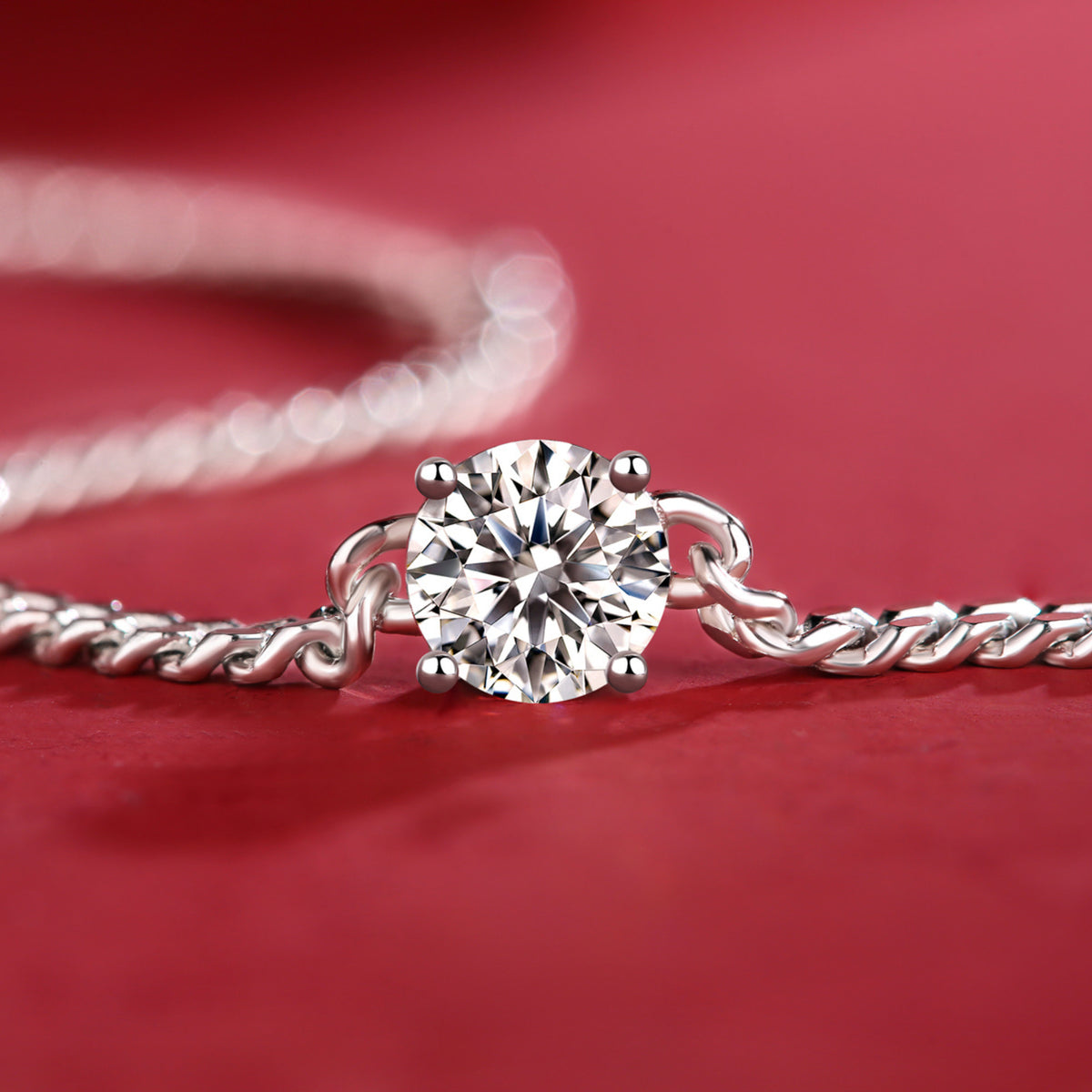 Moissanite Bracelet Dream, sterling silver, view 4