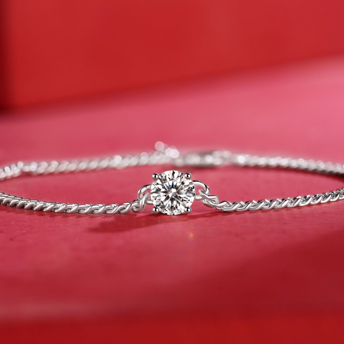 Moissanite Bracelet Dream, sterling silver, view 5