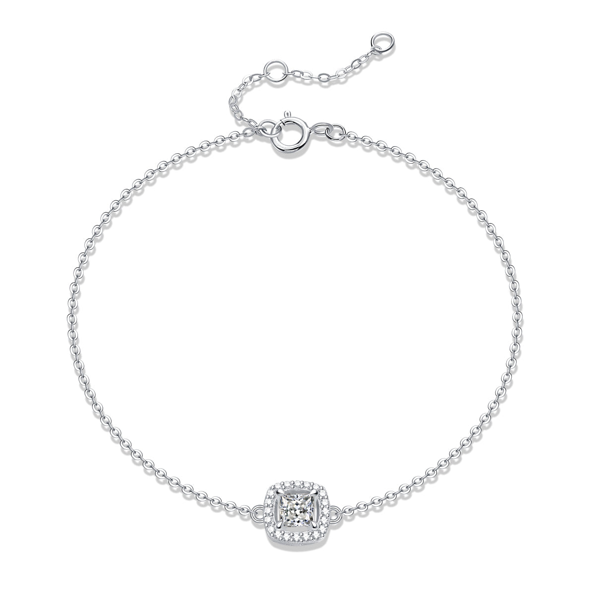 Timeless Moissanite Bracelet - Square-Cut Stones in a Refined Metal Setting